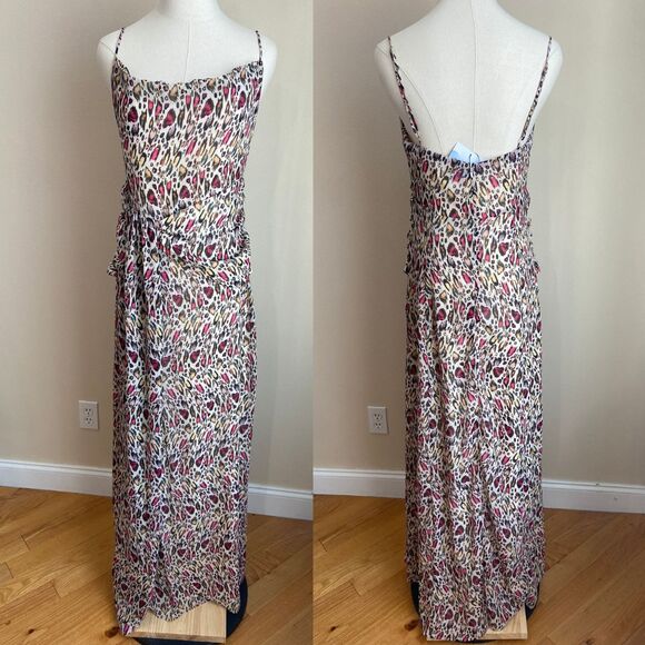 NEW Revolve Majorelle Maxi Dress Medium Talia Animal Leopard Print Side Slit - Picture 2 of 10